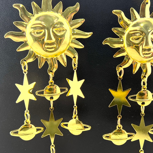 Celestial Bohemian Sun Statement Earrings