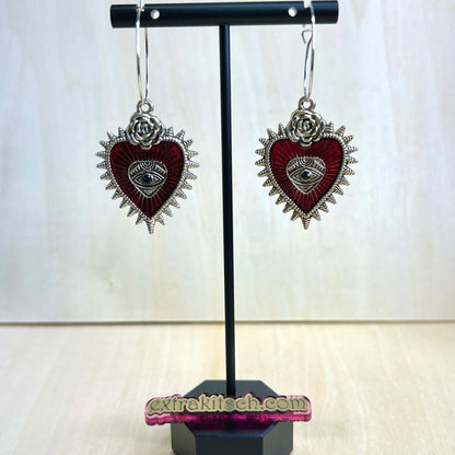 Gothic Sacred Heart Earrings