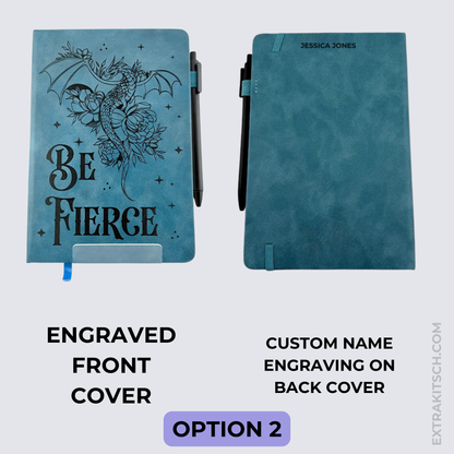 Dragon Journal – Engraved Vegan Leather Notebook with Pen