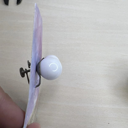 Vintage White Glass Screw-Back Earrings (Made in Japan Mid-Century)