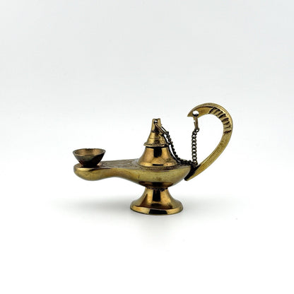 Vintage Brass Genie Oil Lamp