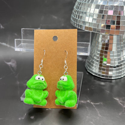 Frog Earrings - Cottagecore / Fairycore Jewelry with Dangle Charms