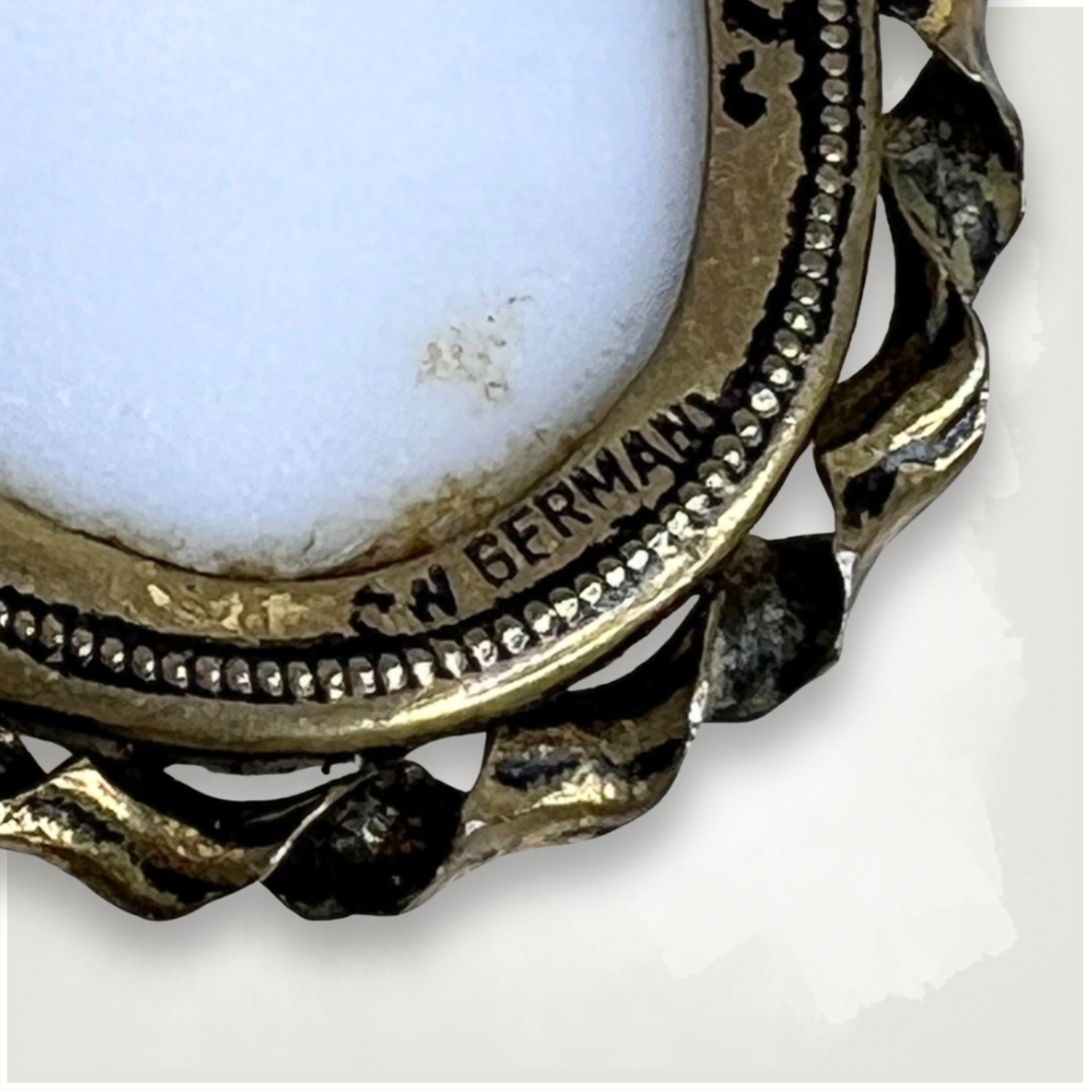Vintage West Germany Cameo Style Floral Brooch