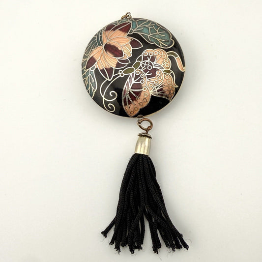 Vintage Cloisonné Butterfly Puffy Pendant