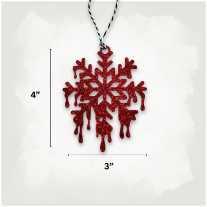 Horror Bloody Snowflake Creepmas Ornament