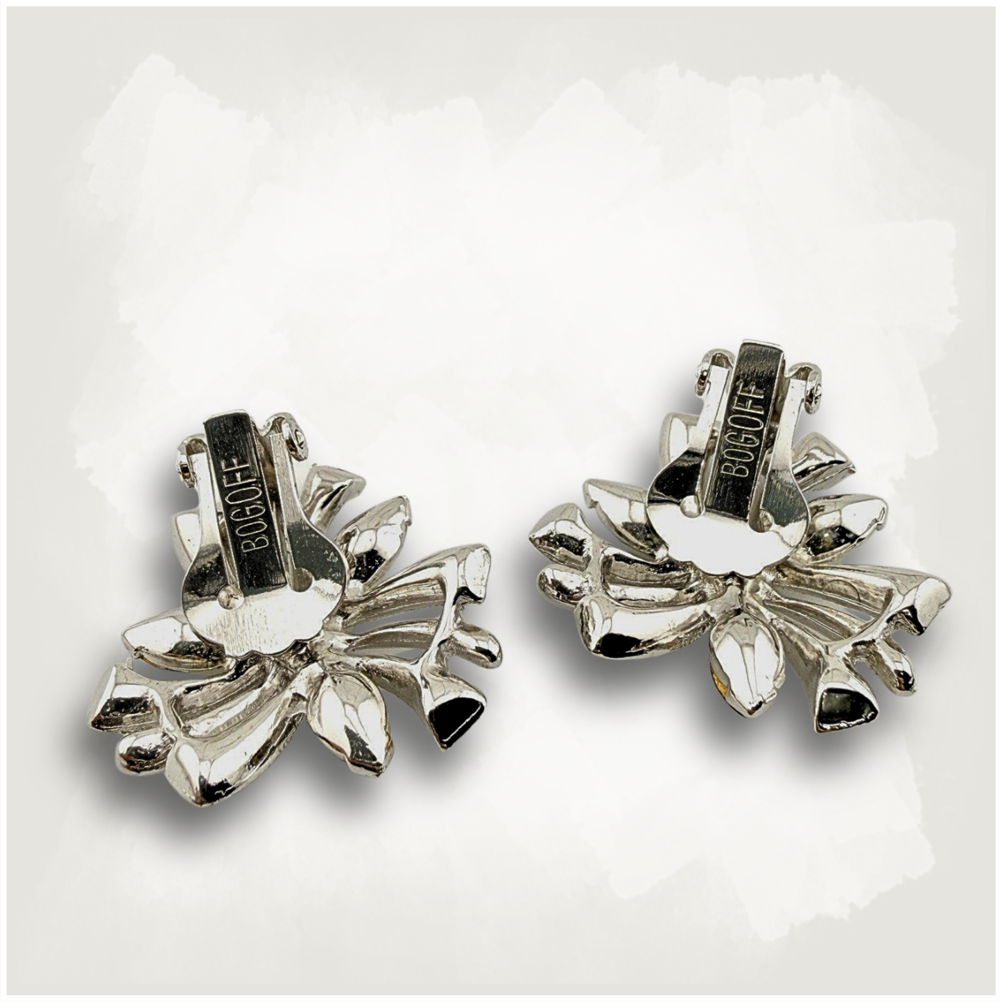 Vintage Bogoff Atomic Starburst Clip-On Earrings