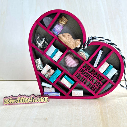 Mini Bookshelf Heart Ornament