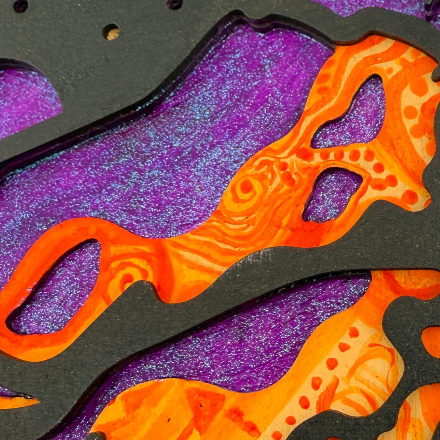 Psychedelic Trippy Desert Blacklight Wood Wall Art