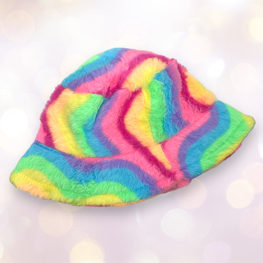 Neon Rainbow Festival Bucket Hat