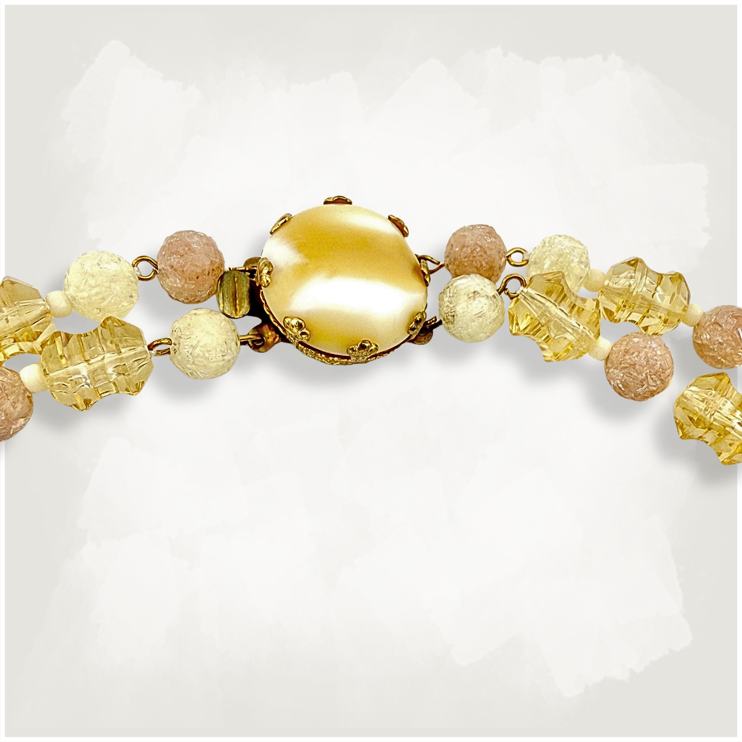 Vintage AB Glass Beaded Necklace - West Germany