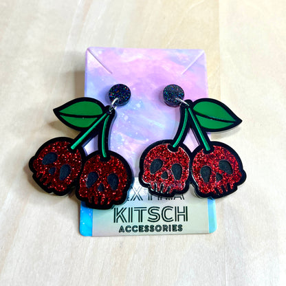 Skull Cherry Bomb Earrings