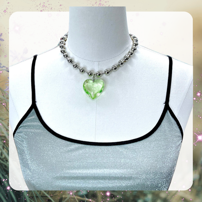 Y2K Heart Choker Necklace