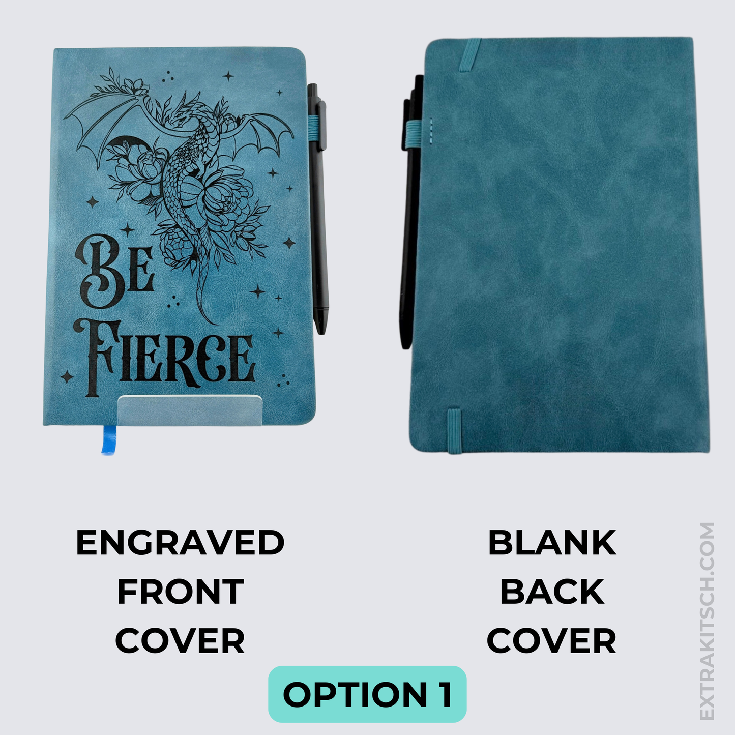 Dragon Journal – Engraved Vegan Leather Notebook with Pen