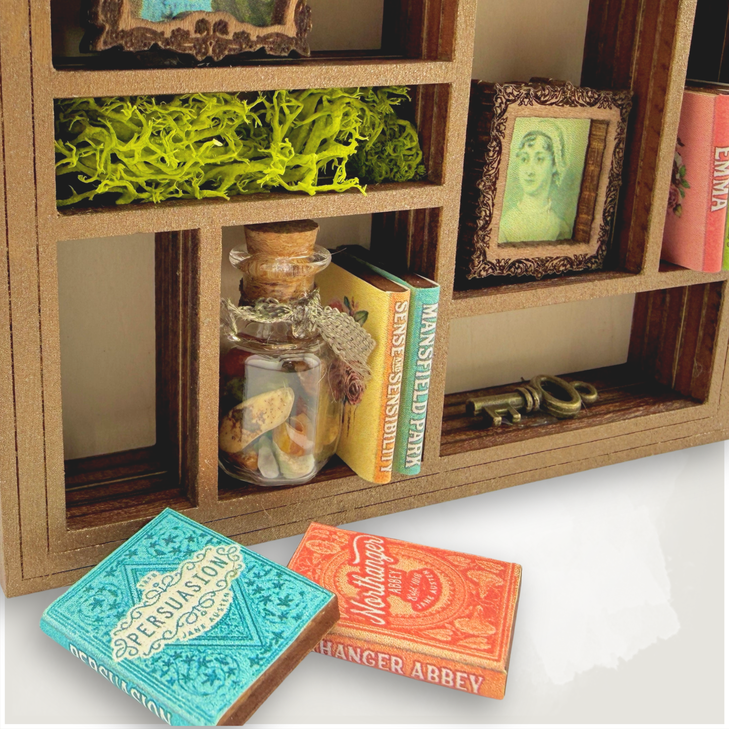 Miniature Jane Austen Curio Library Bookshelf