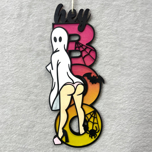 Halloween Boo Door Sign - Sexy Pinup