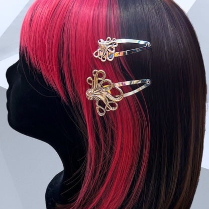 Gothic charm meets secure style with Octopus Tentacle Hair Clips. Displayed on a mannequin.