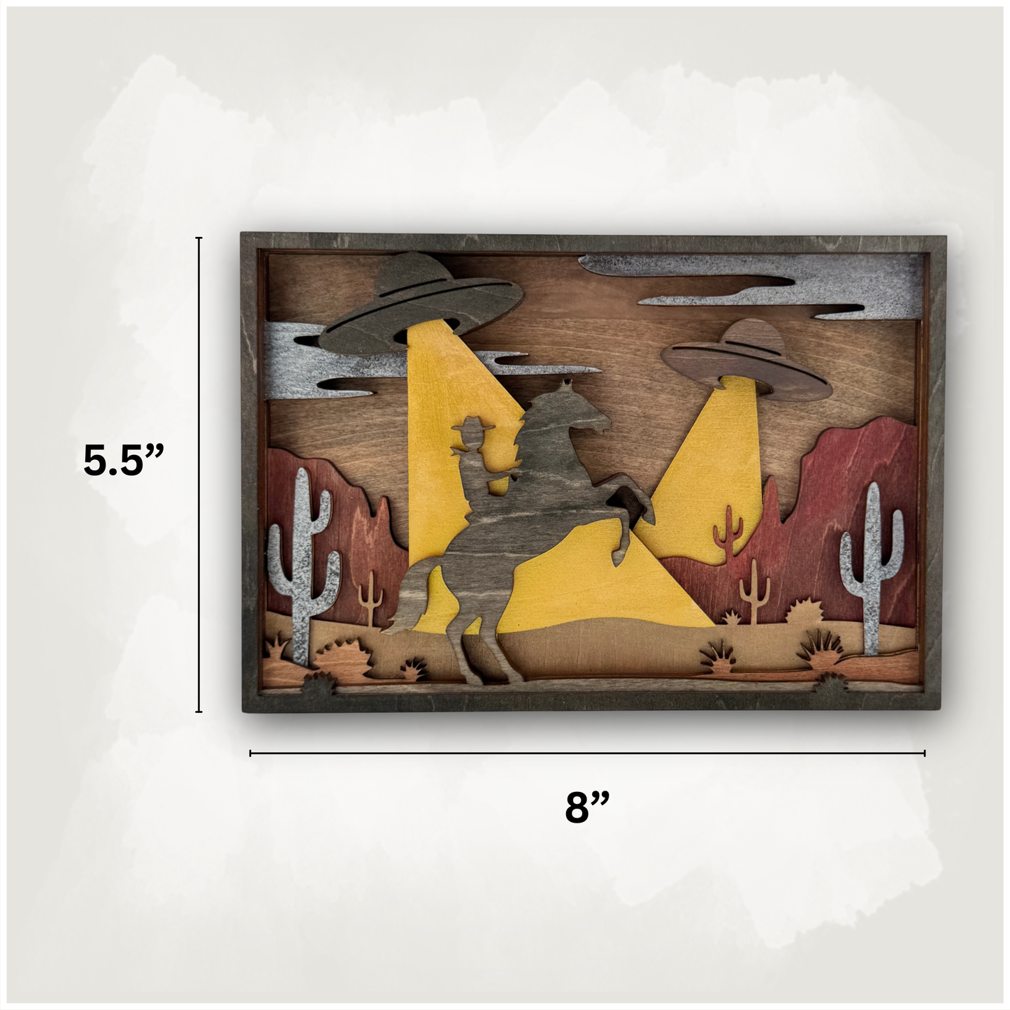 Alien Abduction 3D Wood Art
