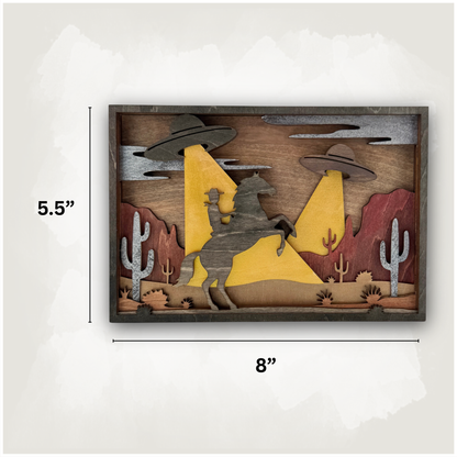 Alien Abduction 3D Wood Art