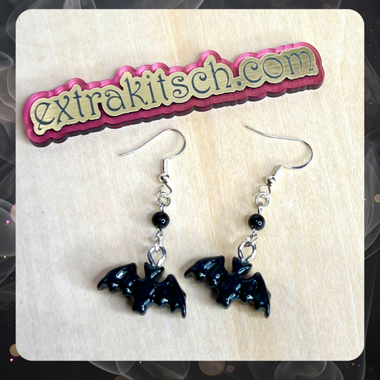 Black Bat Earrings