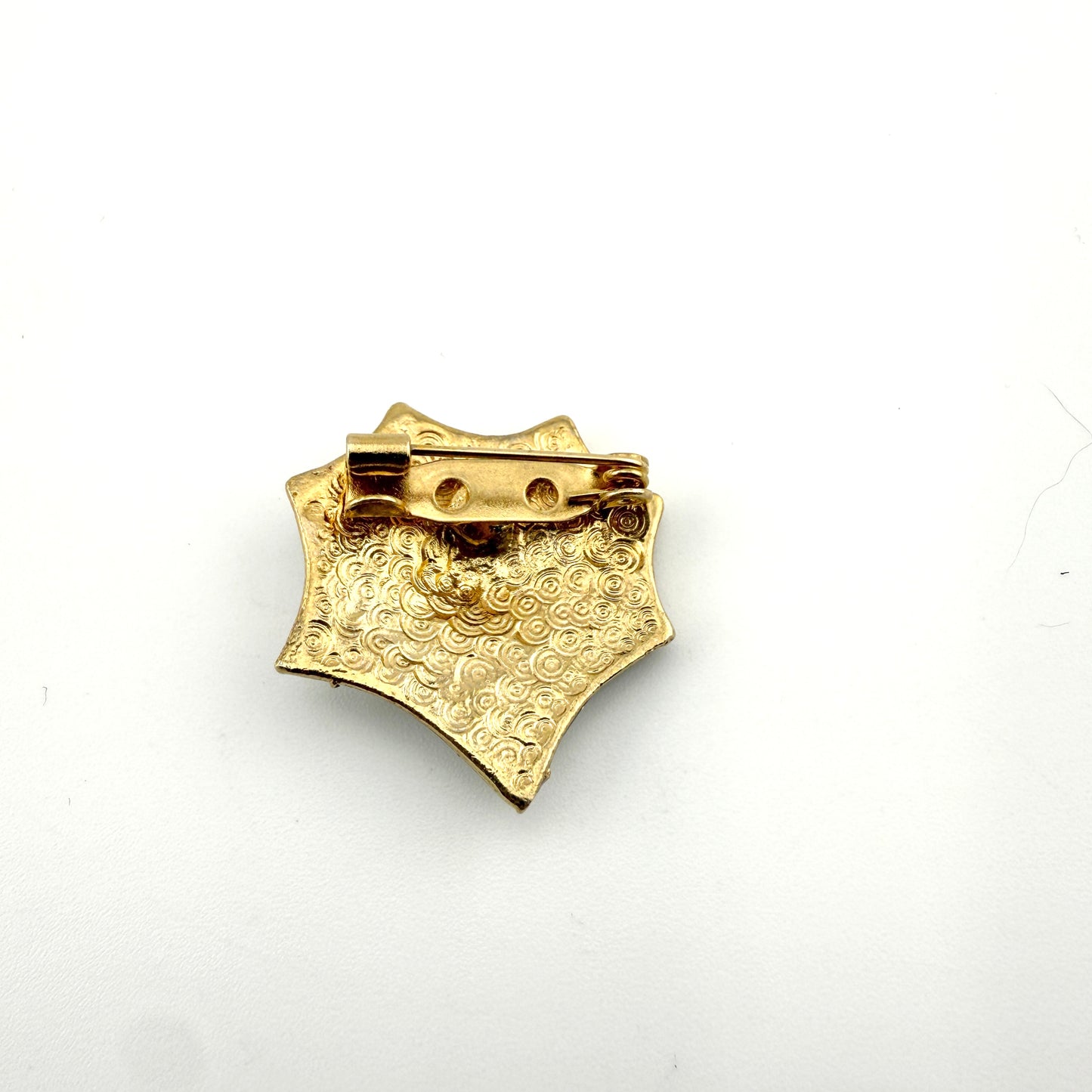 Vintage Gold Glitter Black Widow Spider Web Brooch