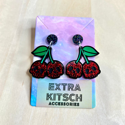 Skull Cherry Bomb Earrings