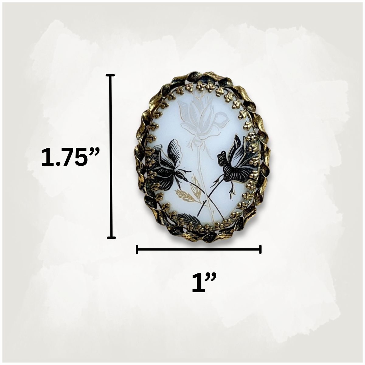 Vintage West Germany Cameo Style Floral Brooch