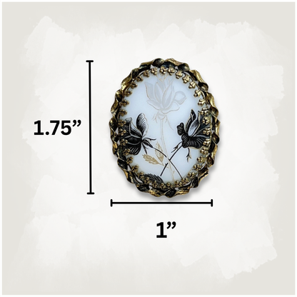 Vintage West Germany Cameo Style Floral Brooch