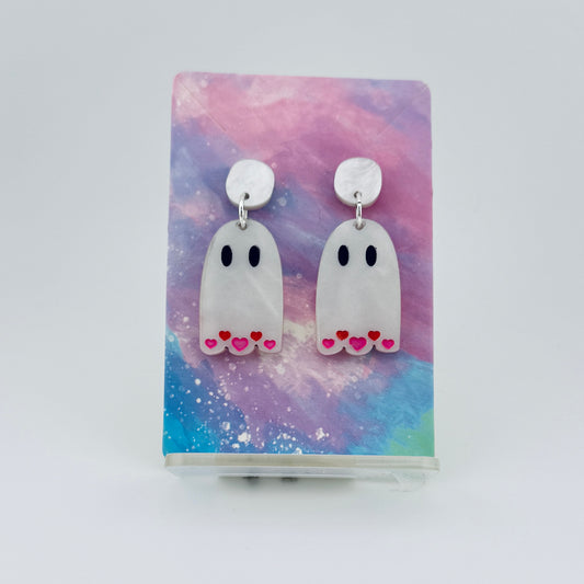 Spooky Ghost Valentine Earrings