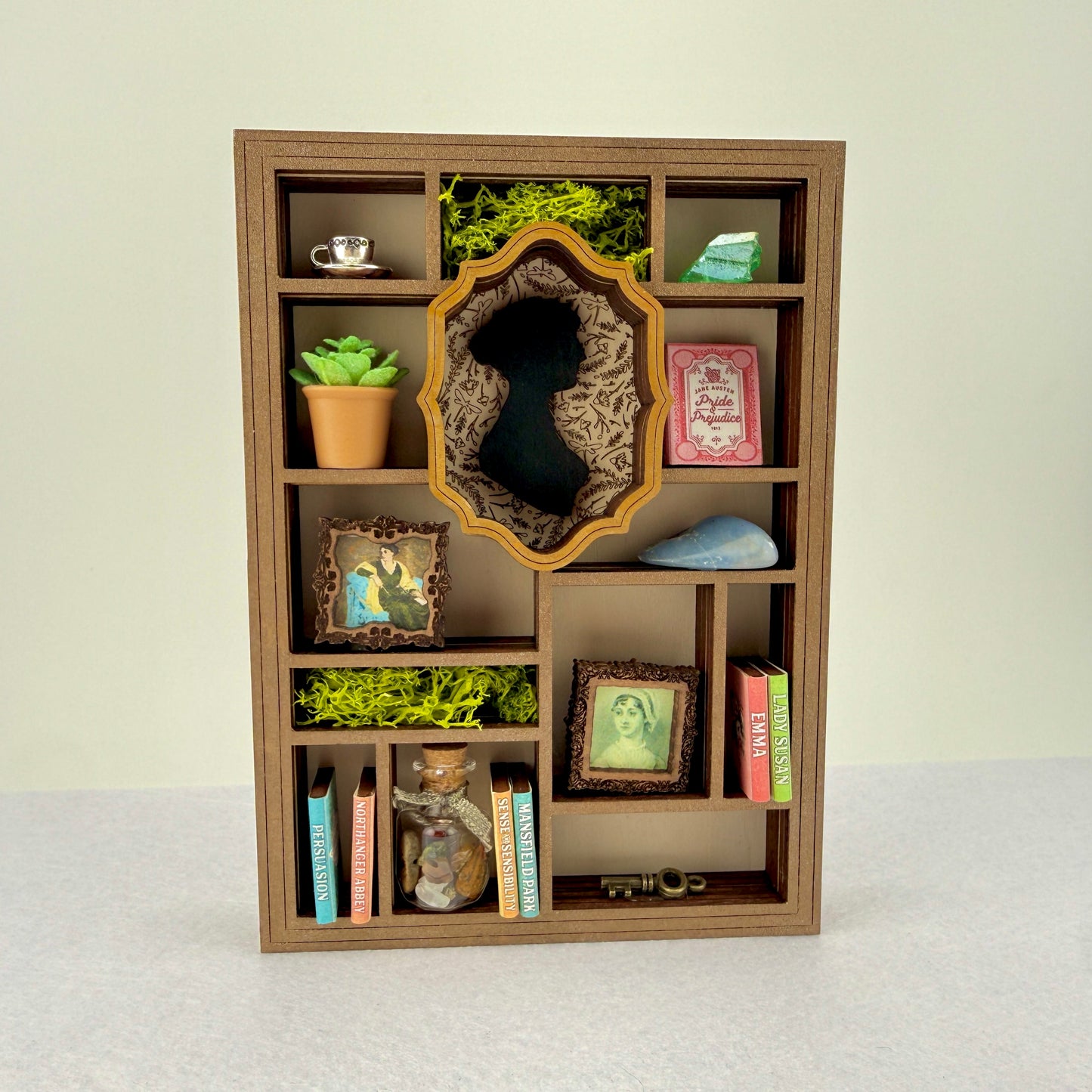 Miniature Jane Austen Curio Library Bookshelf