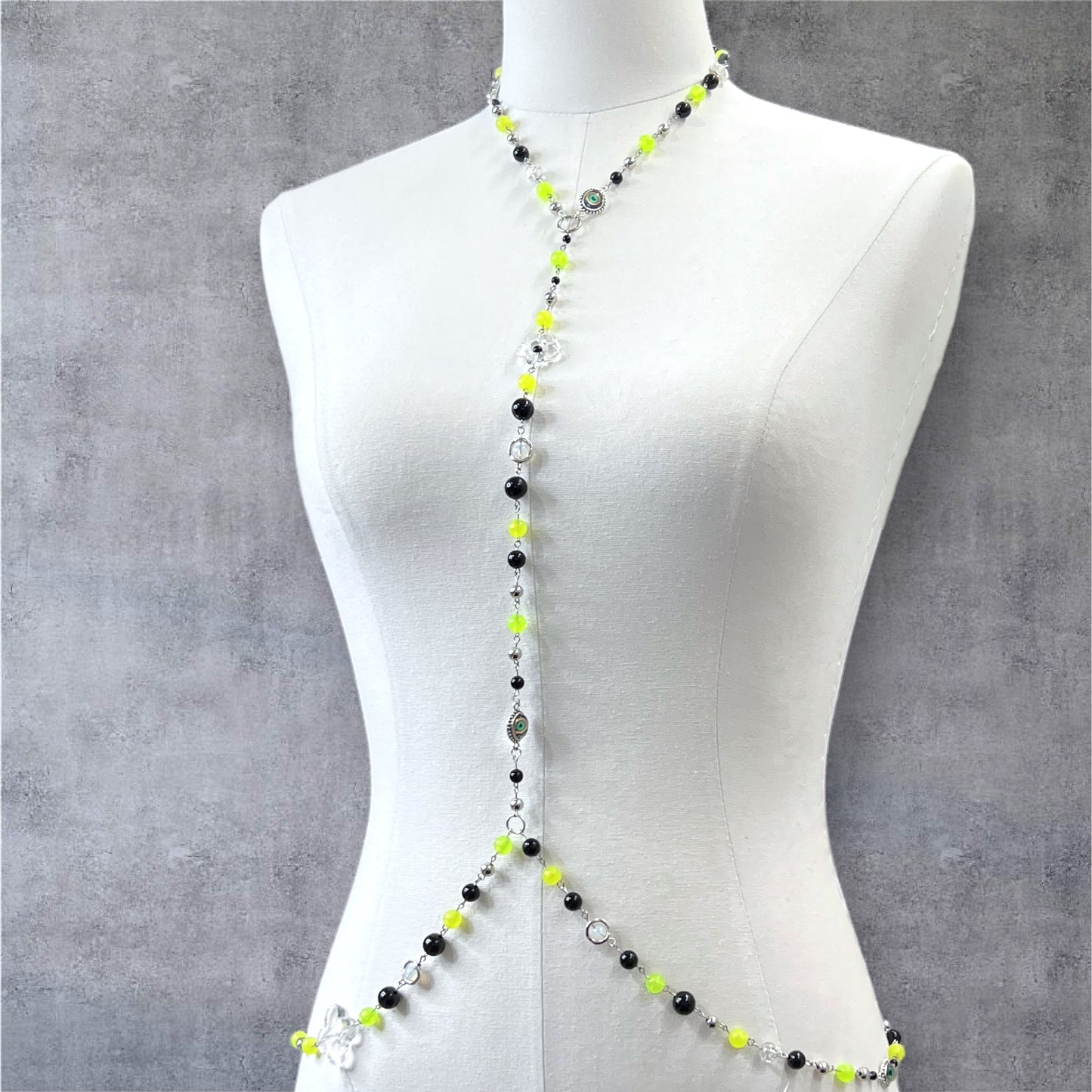 Glow In The Dark Evil Eye Beaded Body Chain