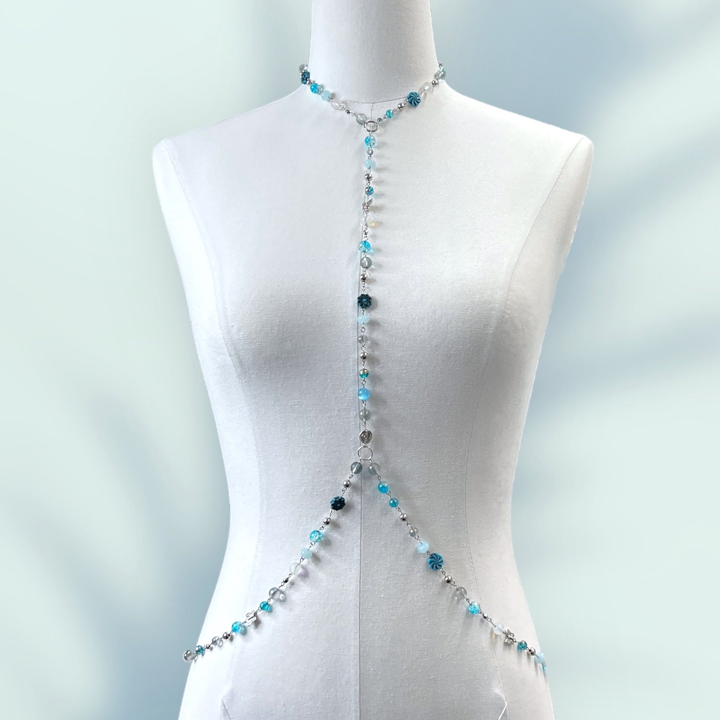 Blue Butterfly Beaded Body Chain