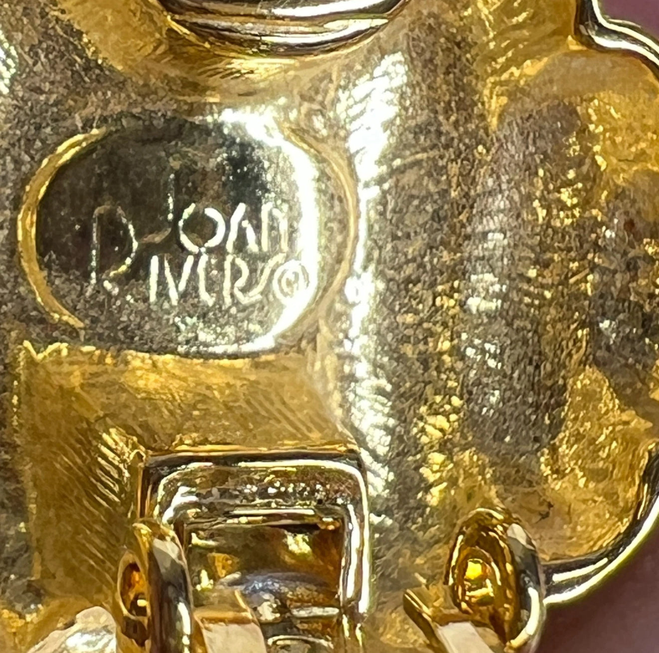 Joan Rivers Gold Rhinestone Clip On Earrings - Signed