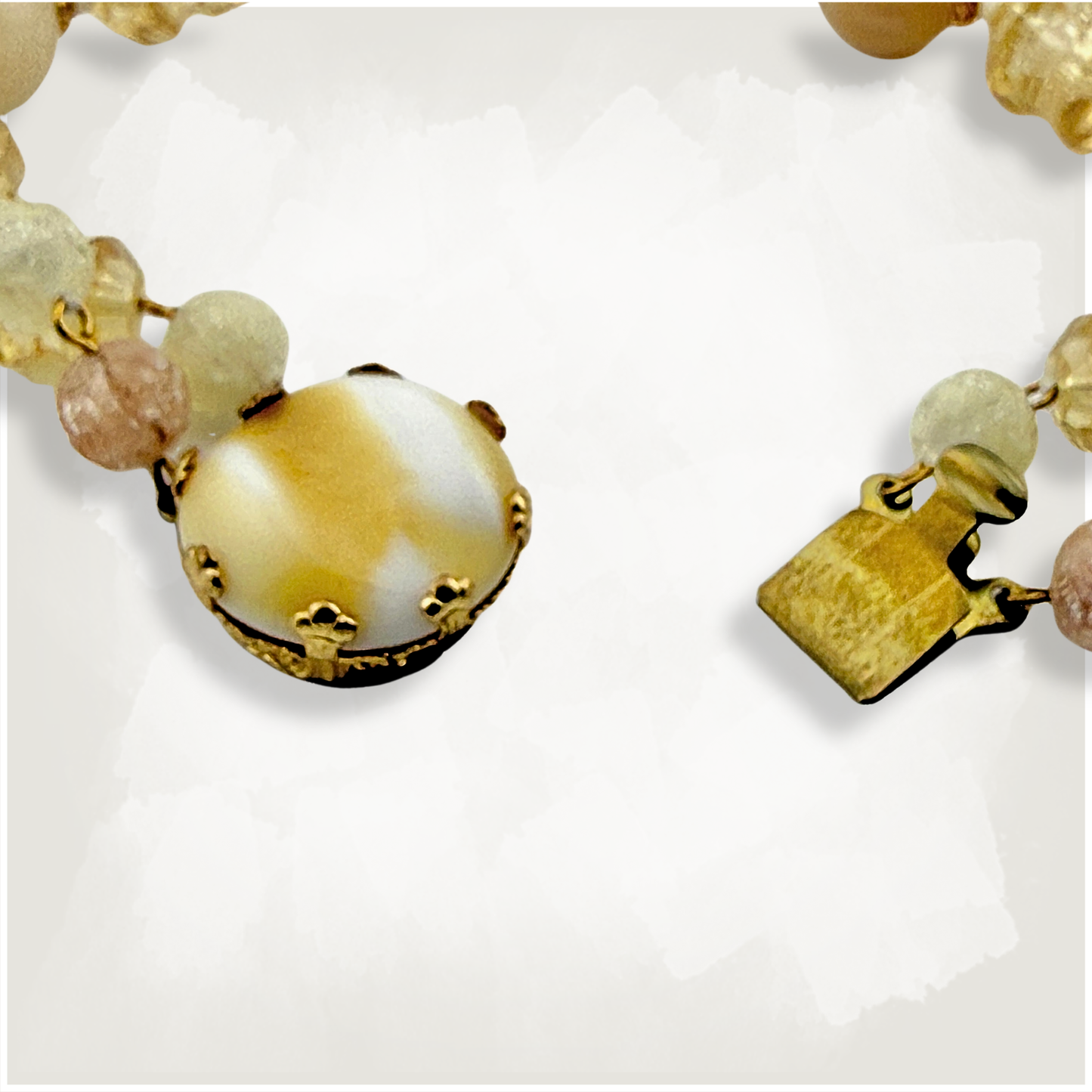Vintage AB Glass Beaded Necklace - West Germany
