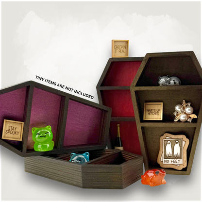 Small Coffin Shaped Trinket Shelf