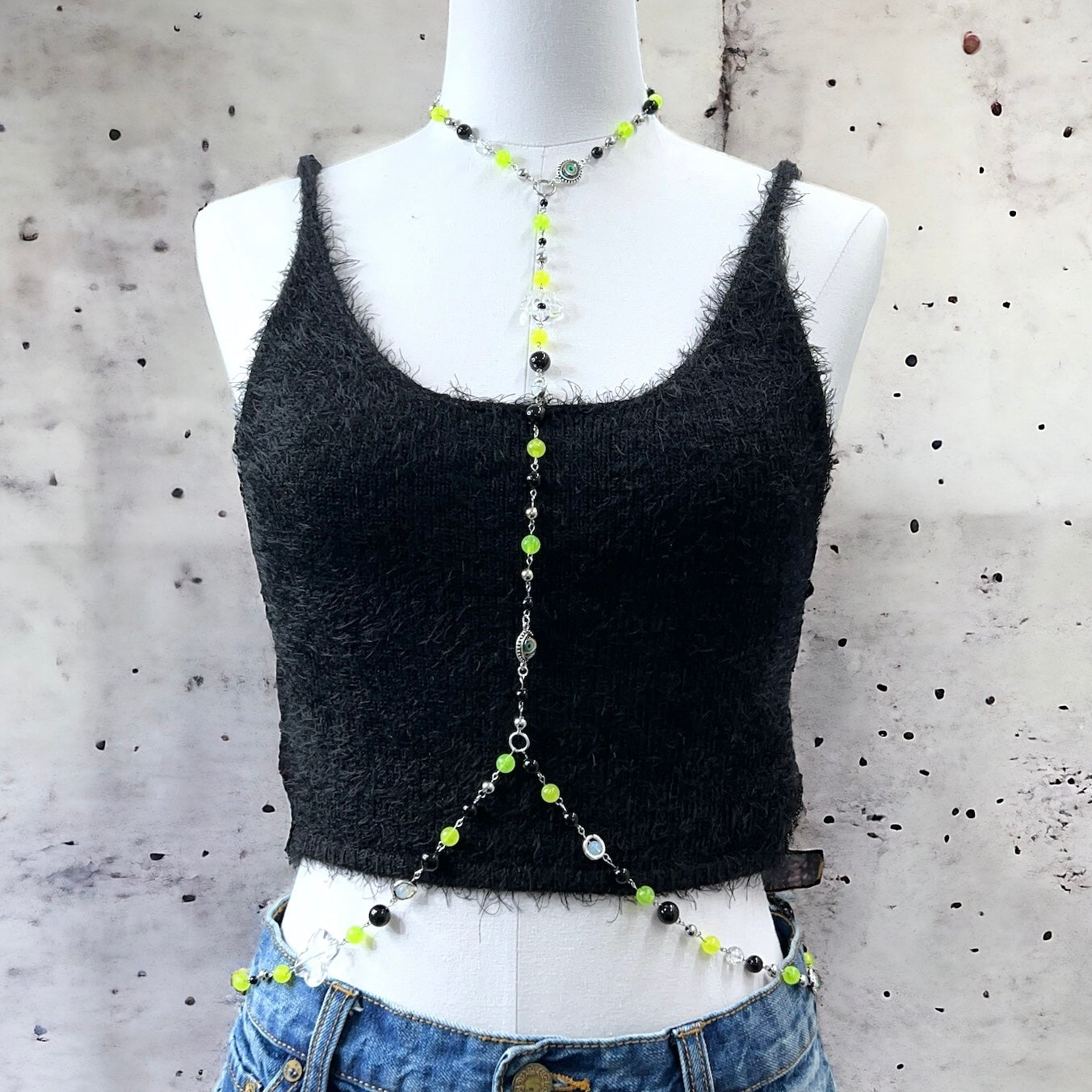 Glow In The Dark Evil Eye Beaded Body Chain