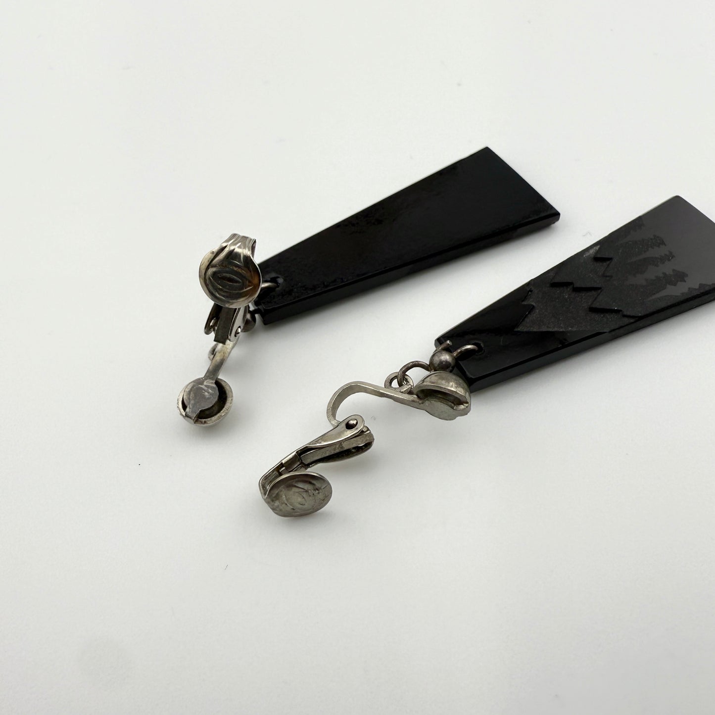 Etched Mountain Clip-On Earrings