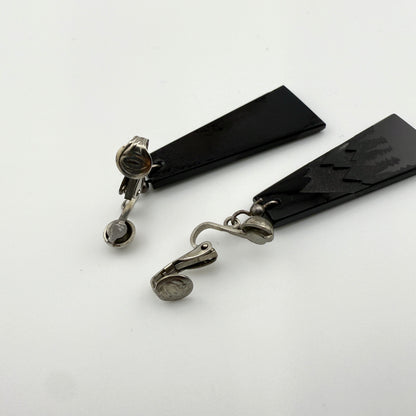 Etched Mountain Clip-On Earrings