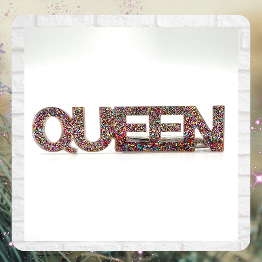 Queen B Glitter Hair Clip