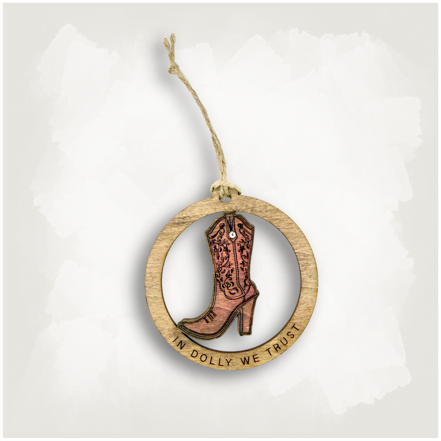 Pink Cowgirl Boot Ornament