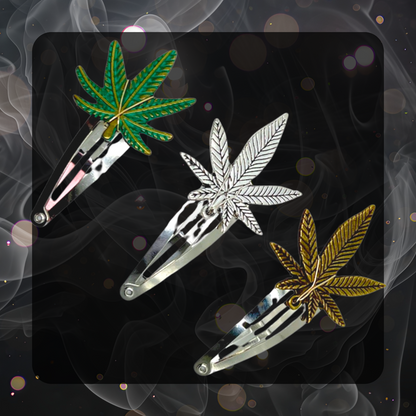 420 Pot Leaf Hair Clips