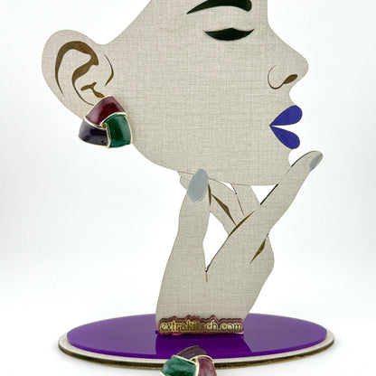 Kerissa Vintage Enamel Clip On Earrings