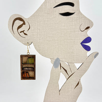 Mini Bookshelf Earrings – Book Lover Jewelry