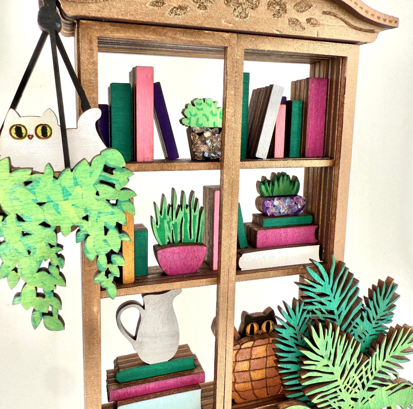 Cozy Kitty Cat 3D Mini Bookshelf
