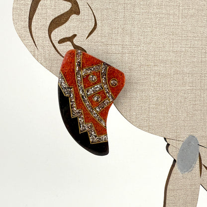 Vintage Art Deco Geometric Statement Earrings