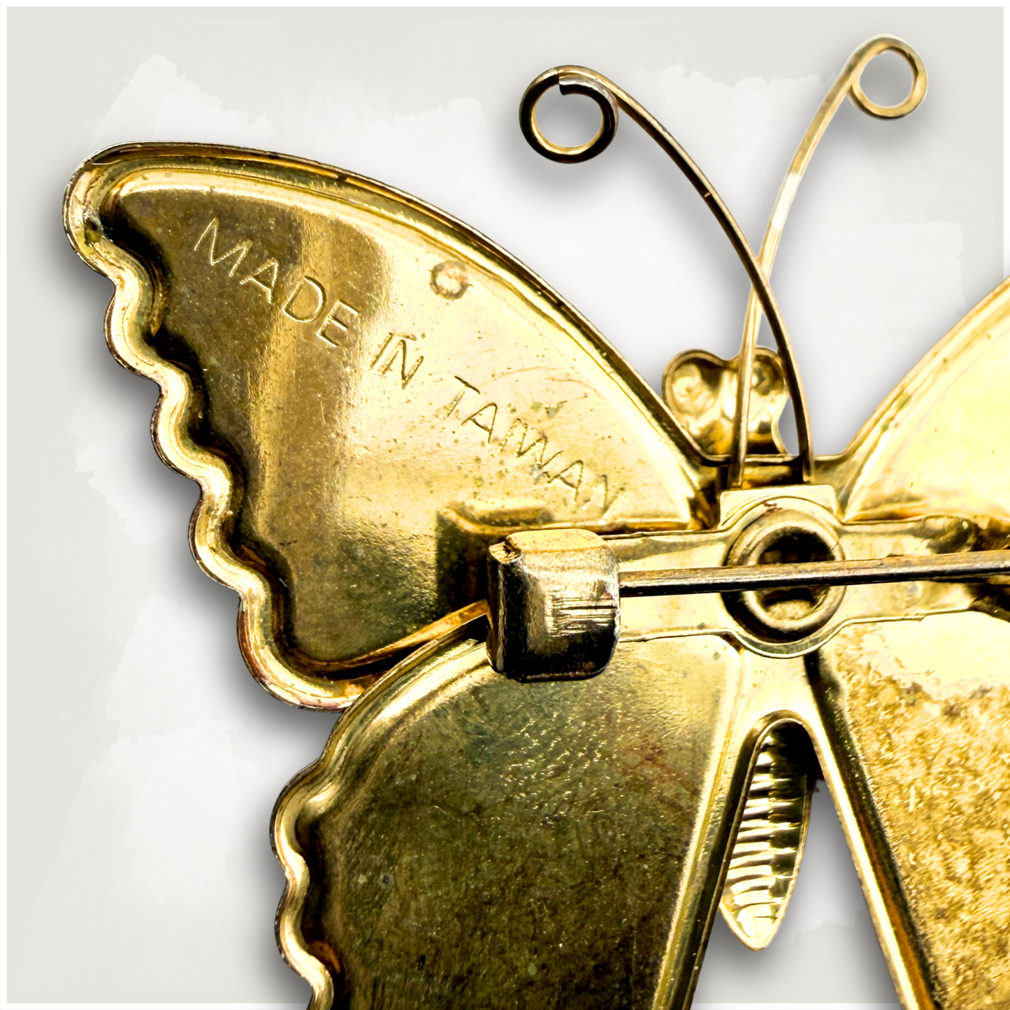 Vintage Glitter Butterfly Pin