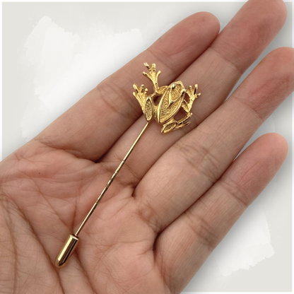 Vintage Gold Frog Stick Pin