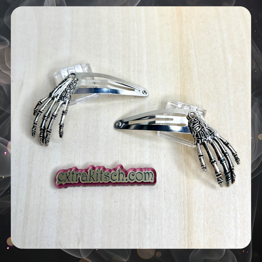 Skeleton Hand Hair Clips