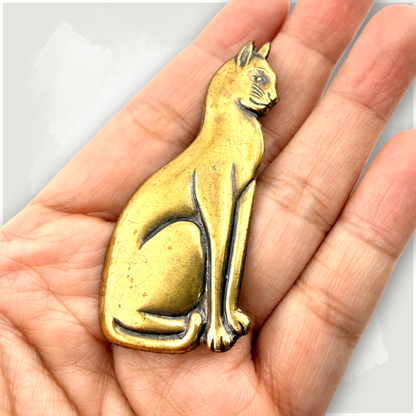 Vintage Egyptian Style Cat Brooch