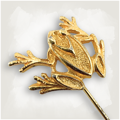 Vintage Gold Frog Stick Pin