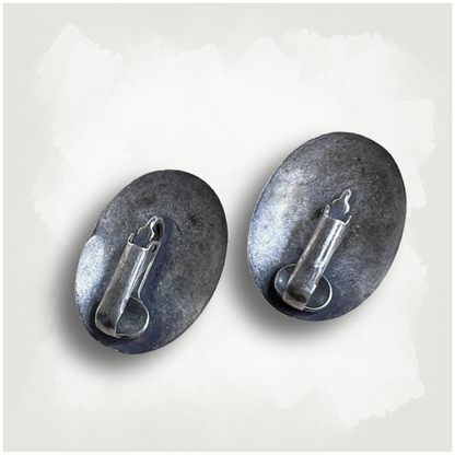 Vintage Floral Embossed Clip-On Earrings